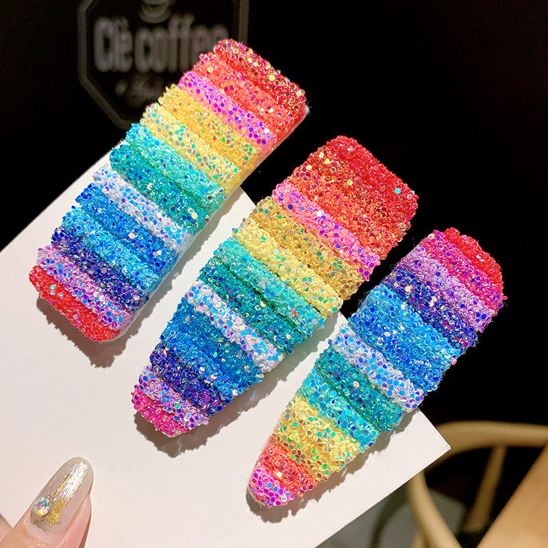 Kid Girl Korea Colorful Sequin Clip Adorable Hair Headwears