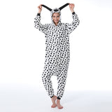 Family Matching Dalmatian Cartoon Animal One-piece Flannel Pajamas