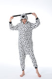 Family Matching Dalmatian Cartoon Animal One-piece Flannel Pajamas