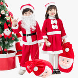 Kids Boy Girl Christmas Santa Claus Thickened Cashmere 2 Pcs Set