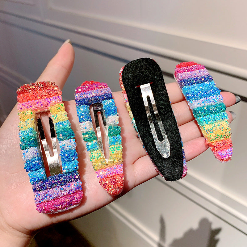 Kid Girl Korea Colorful Sequin Clip Adorable Hair Headwears