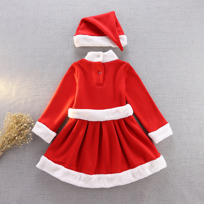 Kid Baby Girl Christmas Santa Claus Suits 2 Pcs Sets