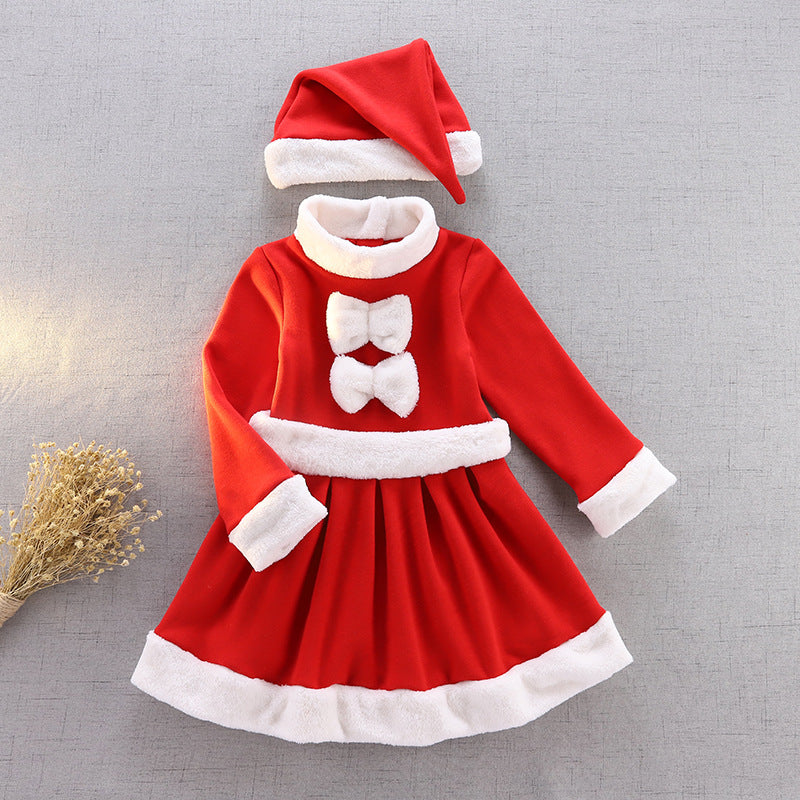 Kid Baby Girl Christmas Santa Claus Suits 2 Pcs Sets