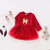 Girl Christmas Dress Gauze Cute Fashion Sister Dresses