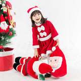 Kids Boy Girl Christmas Santa Claus Thickened Cashmere 2 Pcs Set