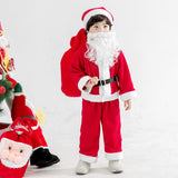 Kids Boy Girl Christmas Santa Claus Thickened Cashmere 2 Pcs Set