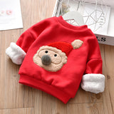 Kids Baby Girl Boy Winter Plush Warm Santa Sweater