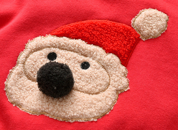 Kids Baby Girl Boy Winter Plush Warm Santa Sweater