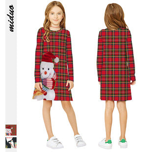 Family Matching Starry Sky Digital Print Parent-child Mid-sleeve Dress