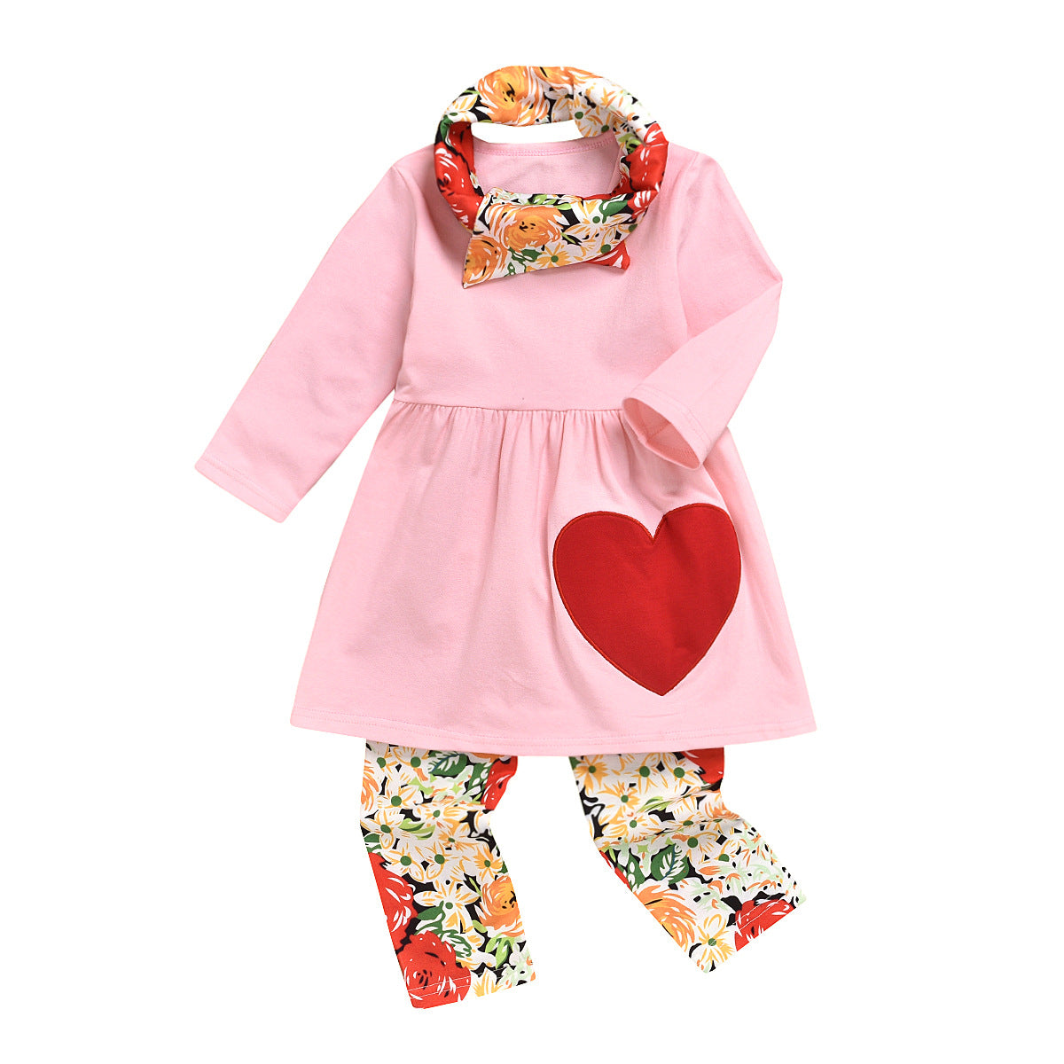 Toddler Girl Valentine's Day Love Long Sleeves 2 Pcs Set