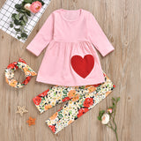 Toddler Girl Valentine's Day Love Long Sleeves 2 Pcs Set