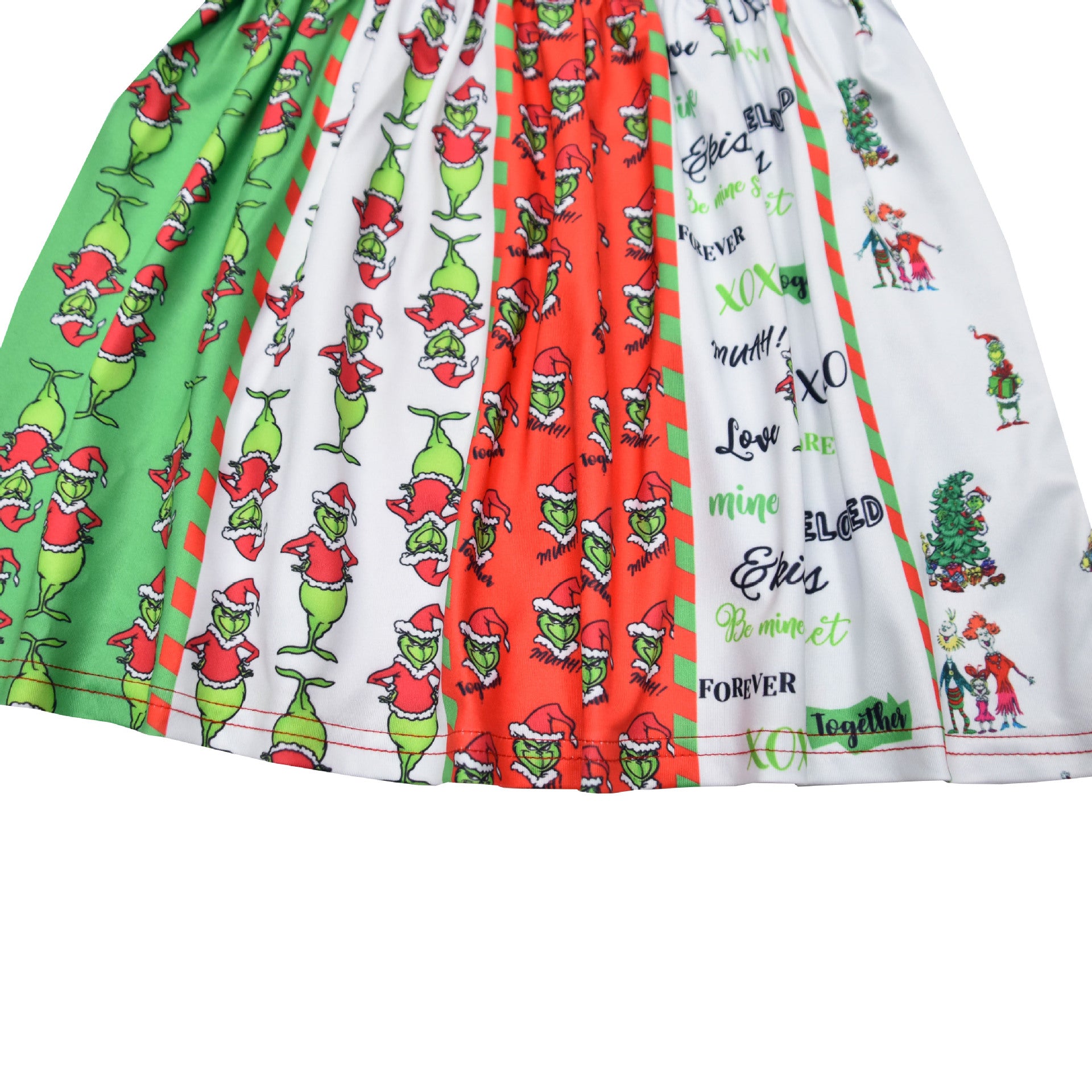 Kid Baby Girl Christmas Deplorable Green Fur Grinch Dress