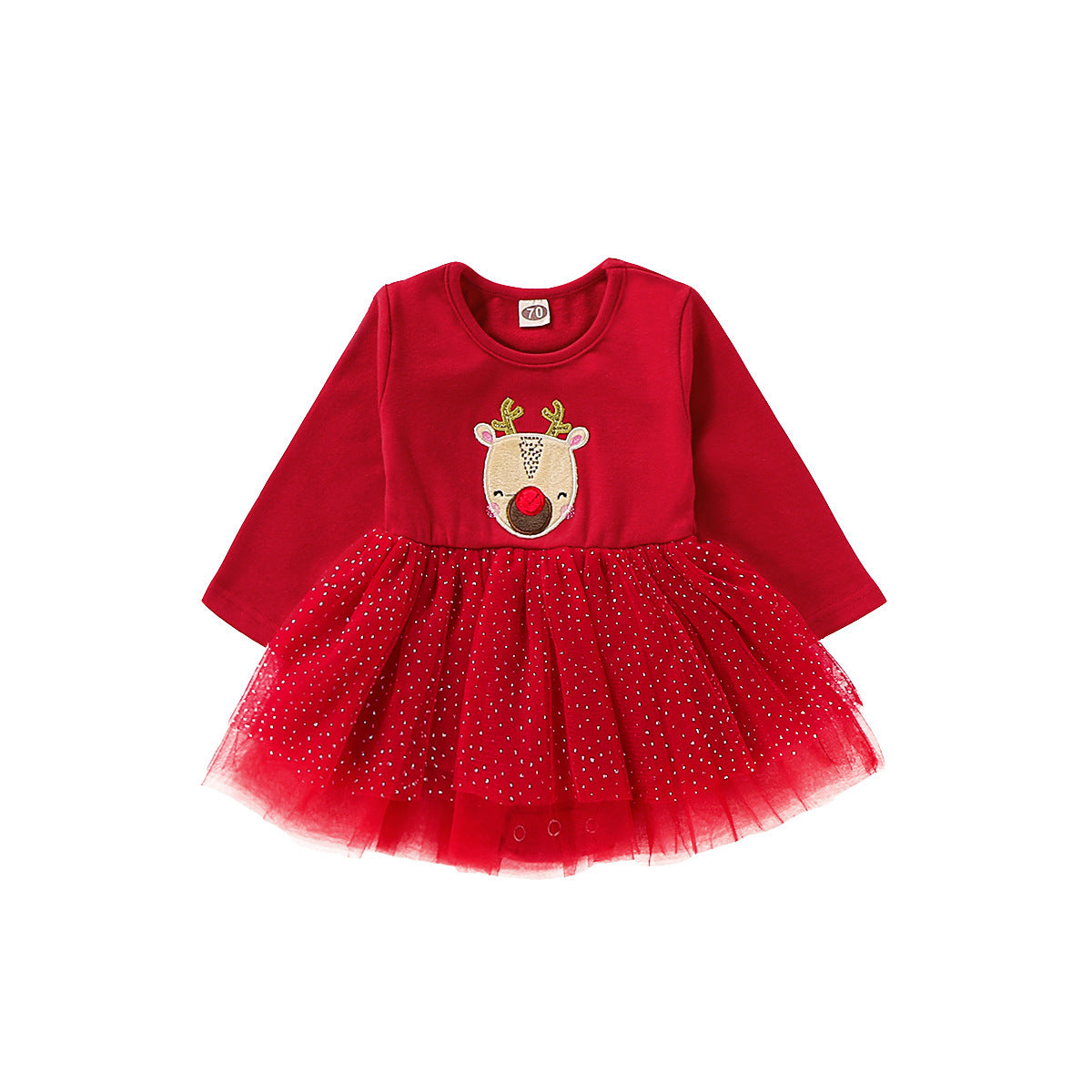 Girl Christmas Dress Gauze Cute Fashion Sister Dresses