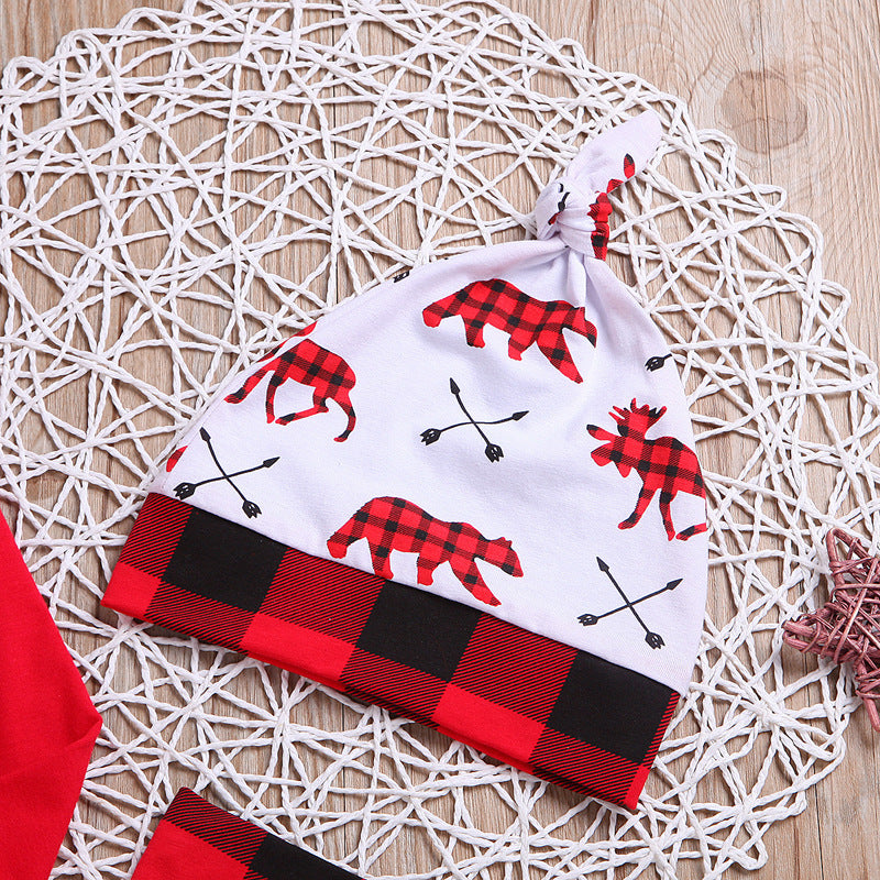 Kids Baby Long Sleeve Christmas Letter Creeper Sets 3 Pcs