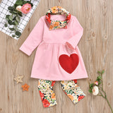 Toddler Girl Valentine's Day Love Long Sleeves 2 Pcs Set