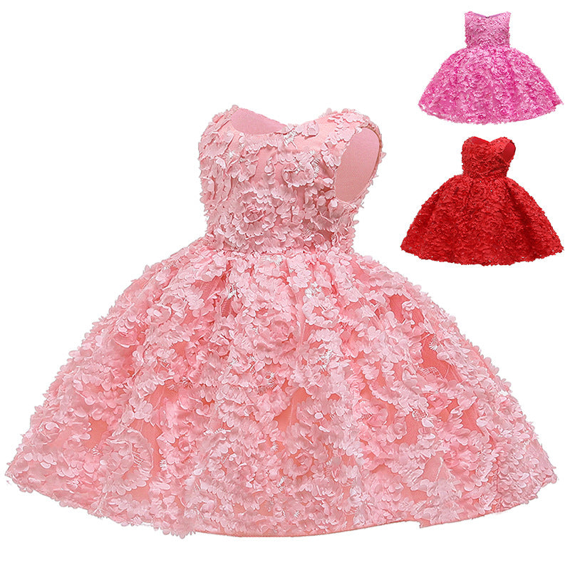 Kid Baby Girl Princess New Korean Version Flowers Dress