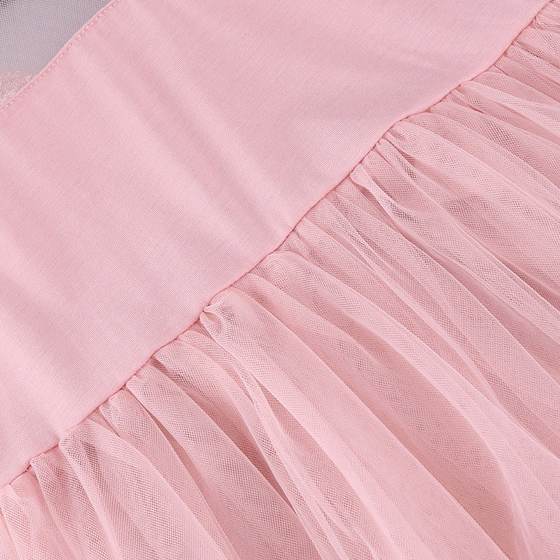 12M-6Y Kid Baby Girl Sweet Lace Petal Middle Sleeve Flower Dress