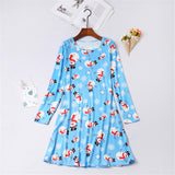 Family Matching Parent-child Mother-daughter Long Sleeve Print Dresses