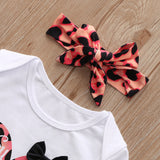 Baby Girl Valentine's Day New Leopard Print 3 Pcs Set