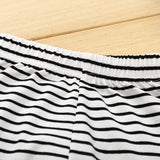 Baby Girl Valentine's Day Round Neck Long Sleeve Striped 2 Pcs Sets