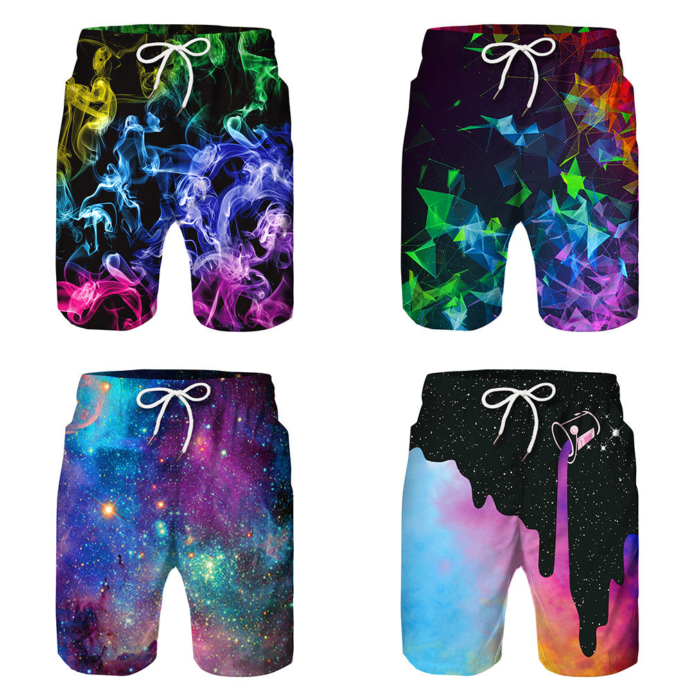 Family Matching Father Son Fog Digital Printing Holiday Loose Leisure Pants