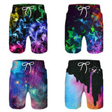 Family Matching Father Son Fog Digital Printing Holiday Loose Leisure Pants