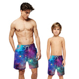 Family Matching Father Son Fog Digital Printing Holiday Loose Leisure Pants