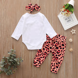 Baby Girl Valentine's Day New Leopard Print 3 Pcs Set