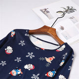 Family Matching Mother Daughter Long Sleeve Christmas Print Dresses