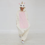 Family Matching Flannel Golden Fur Unicorn Animal One-piece Pajamas