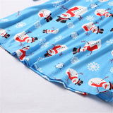 Family Matching Mother Daughter Long Sleeve Christmas Print Dresses