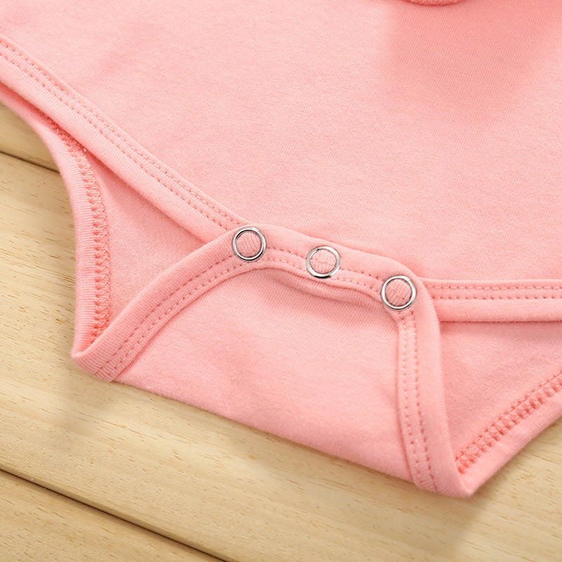 Baby Girl Valentine's Day Round Neck Long Sleeve Striped 2 Pcs Sets
