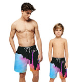 Family Matching Father Son Fog Digital Printing Holiday Loose Leisure Pants