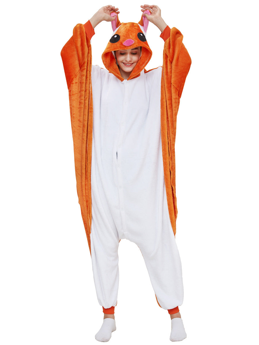 Family Matching Flannel Flying Squirrel Cartoon Animal Pajamas