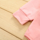 Baby Girl Valentine's Day Round Neck Long Sleeve Striped 2 Pcs Sets