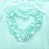 Baby Girl Valentine's Day Round Neck Long Sleeve Striped 2 Pcs Sets
