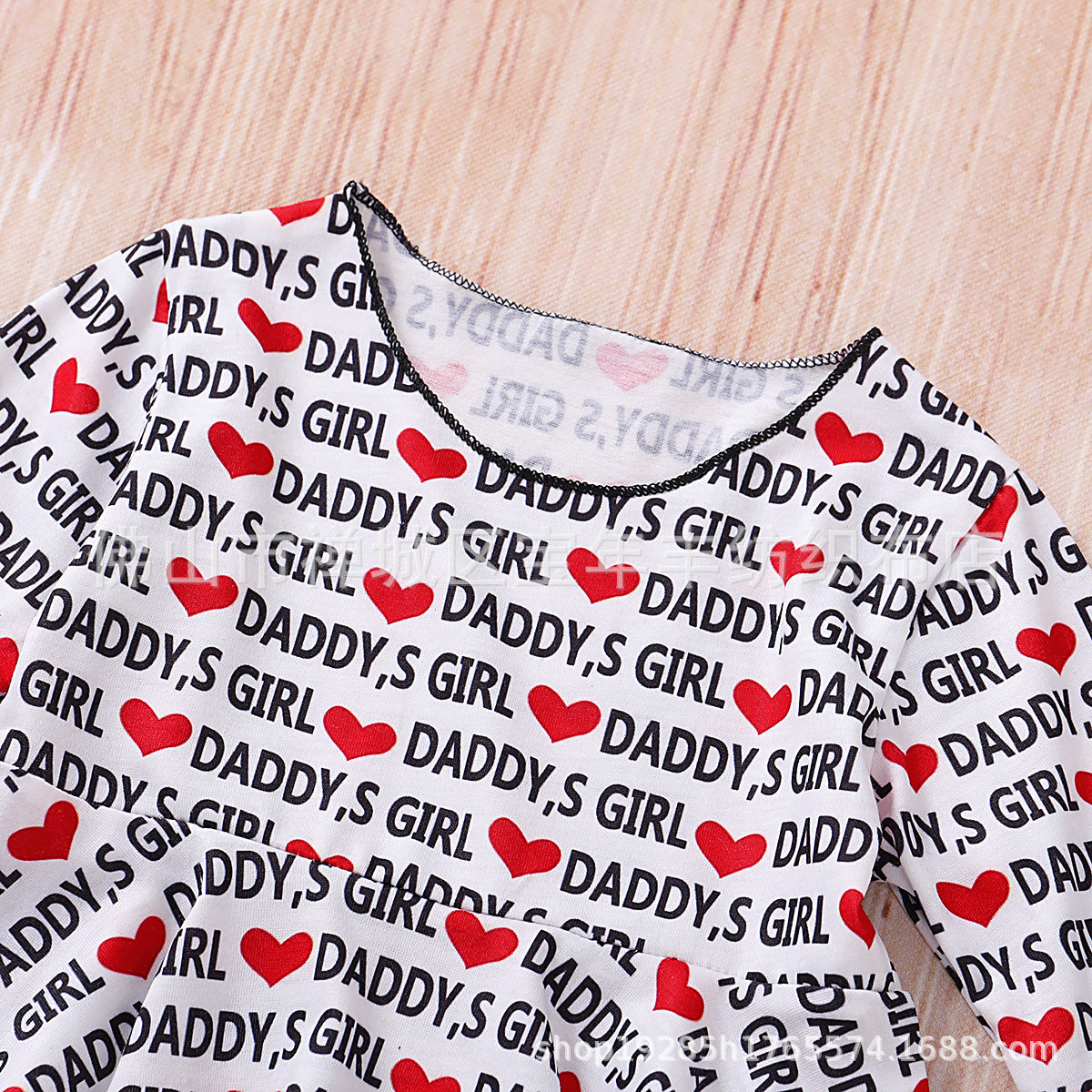 Baby Girl Printed Heart Letter Valentine's Day 2 Pcs Sets