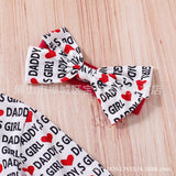 Baby Girl Printed Heart Letter Valentine's Day 2 Pcs Sets