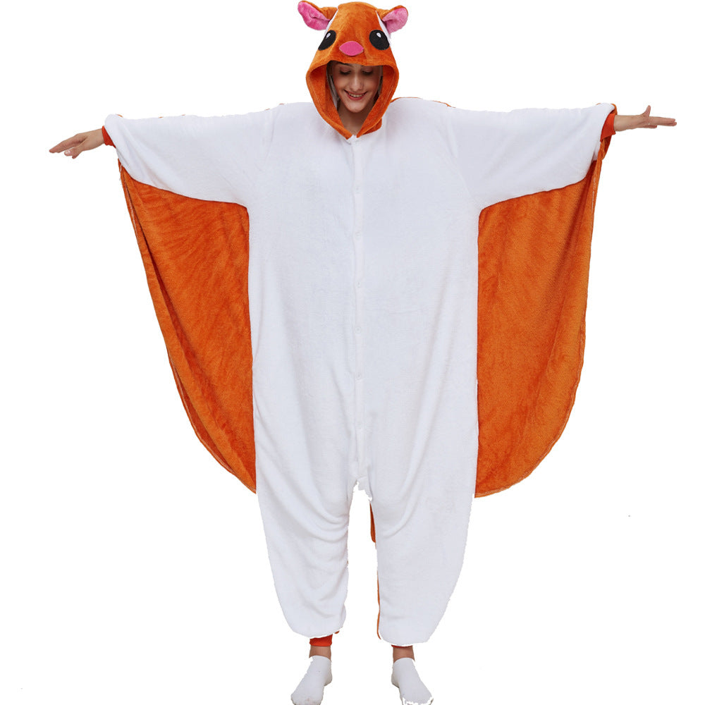 Family Matching Flannel Flying Squirrel Cartoon Animal Pajamas