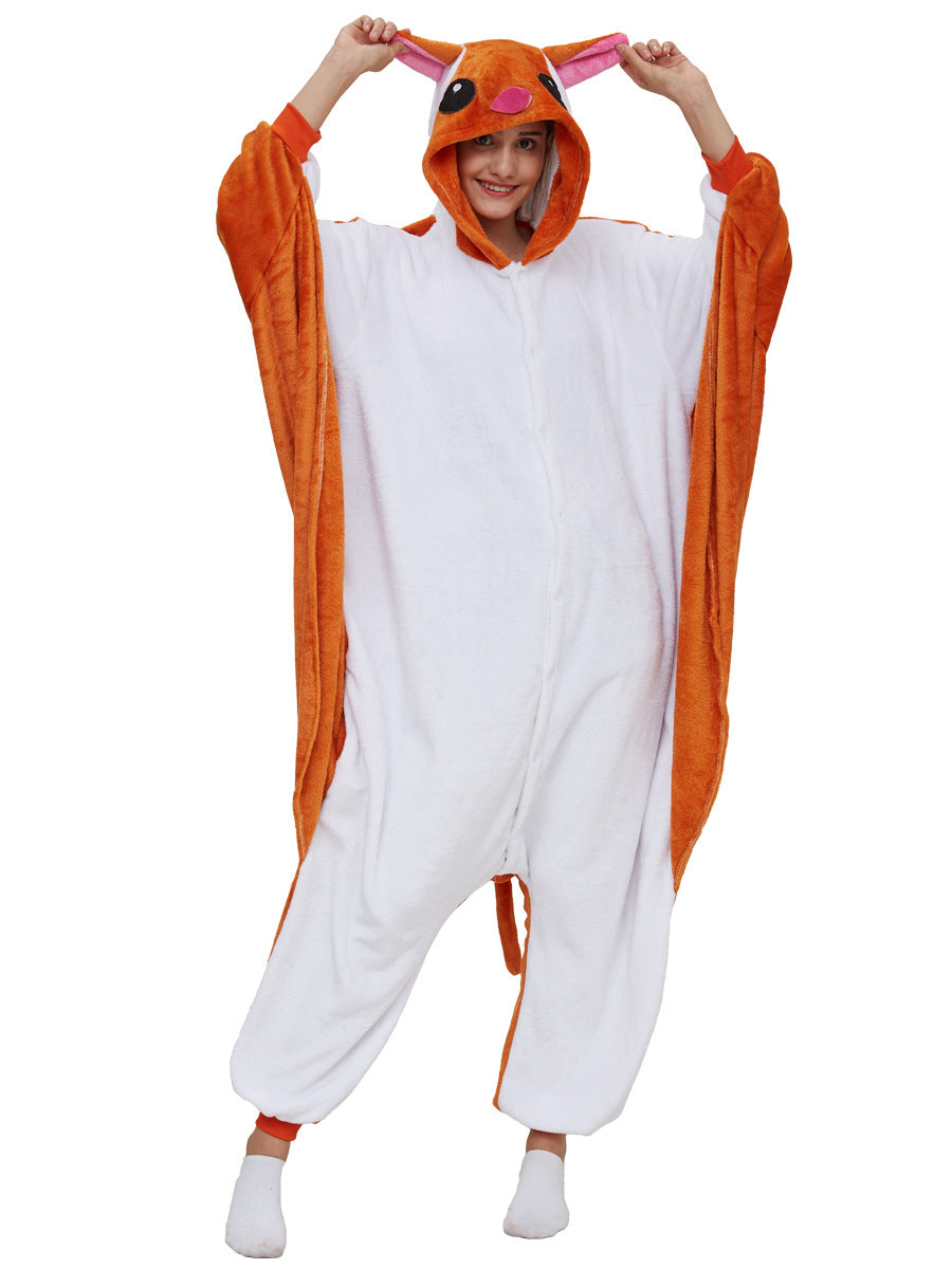 Family Matching Flannel Flying Squirrel Cartoon Animal Pajamas