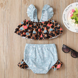 Kid Baby Girl Summer Printed Fashionable Beach Swimsuit Suits
