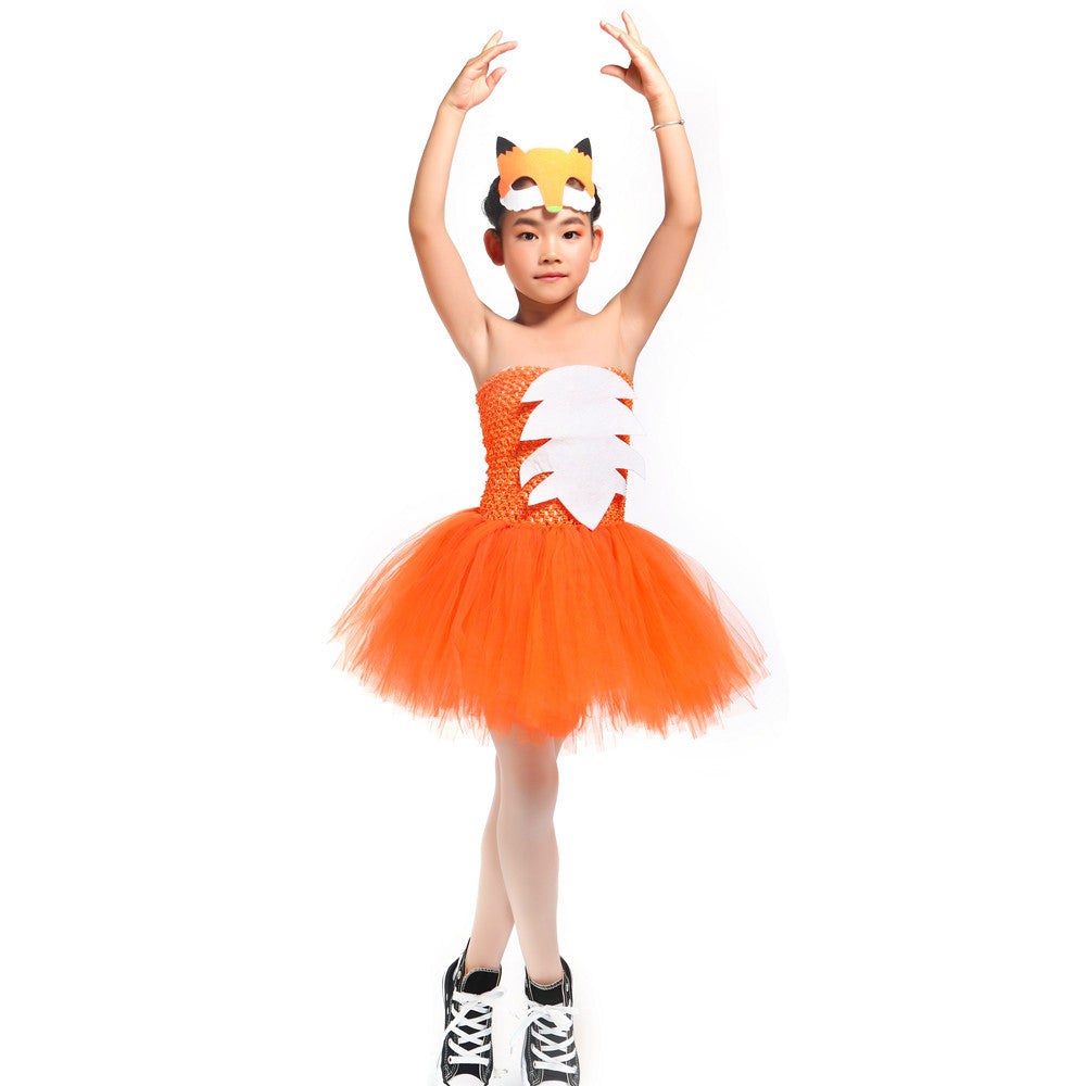 Kid Baby Girls Easter Tutu Fox Animal Cartoon Birthday Dresses