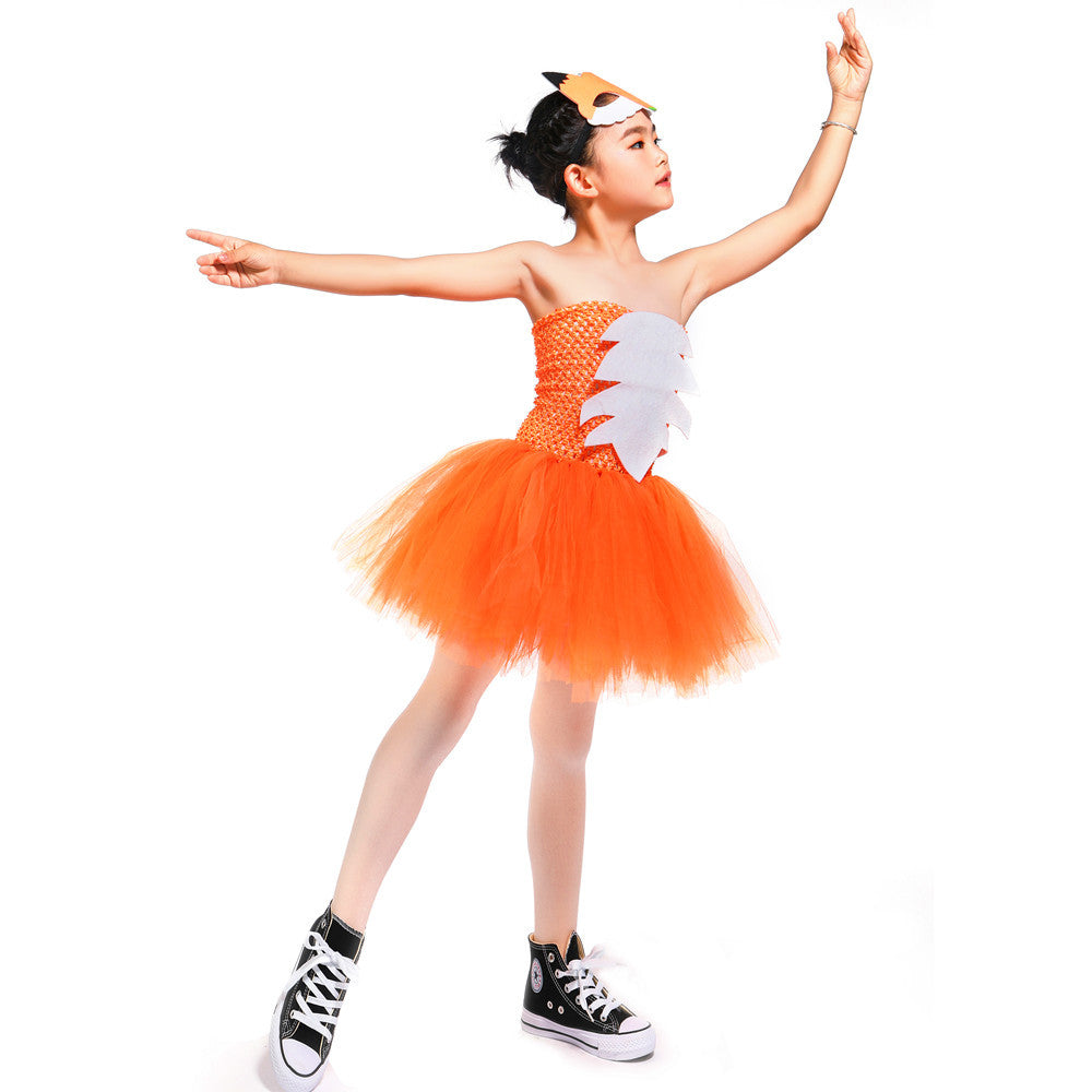 Kid Baby Girls Easter Tutu Fox Animal Cartoon Birthday Dresses