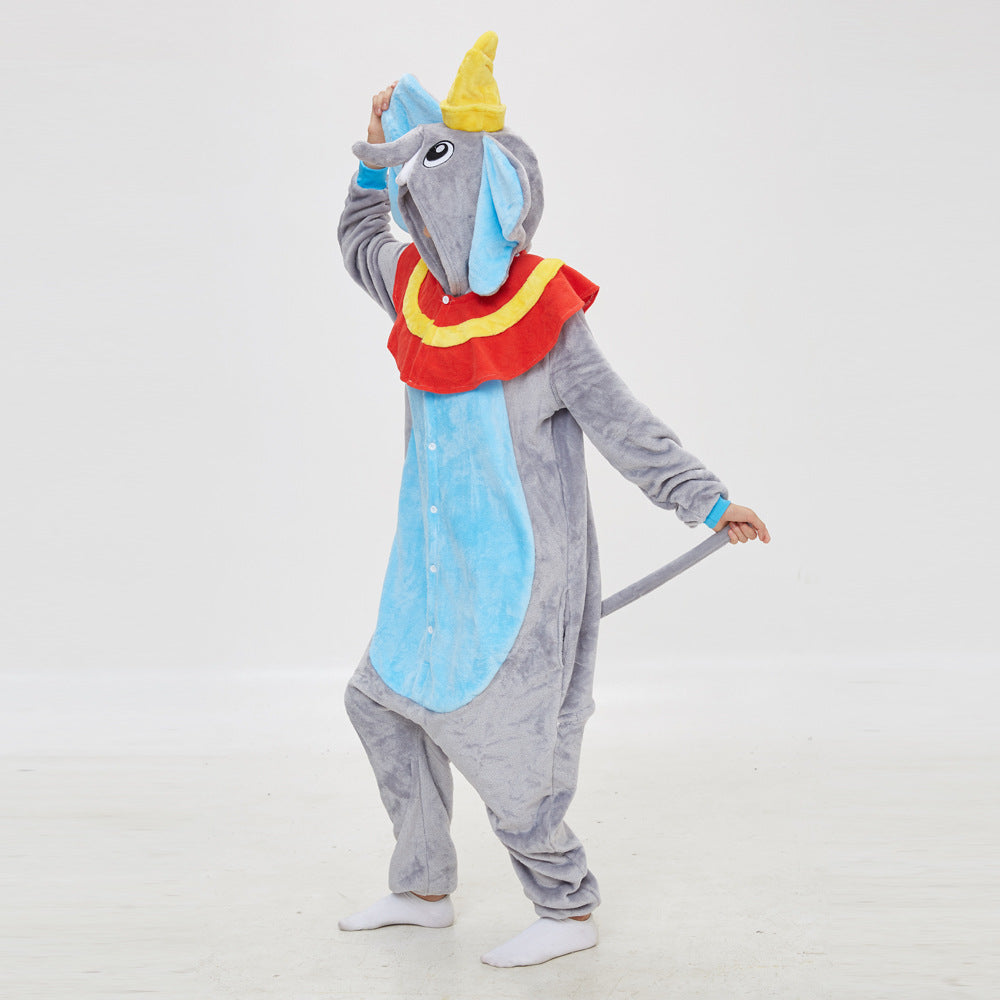 Family Matching Flying Elephant Cartoon Animal One-piece Pajamas