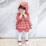 Baby Girl Lolita Dress Plaid Style Dress  2 Pcs