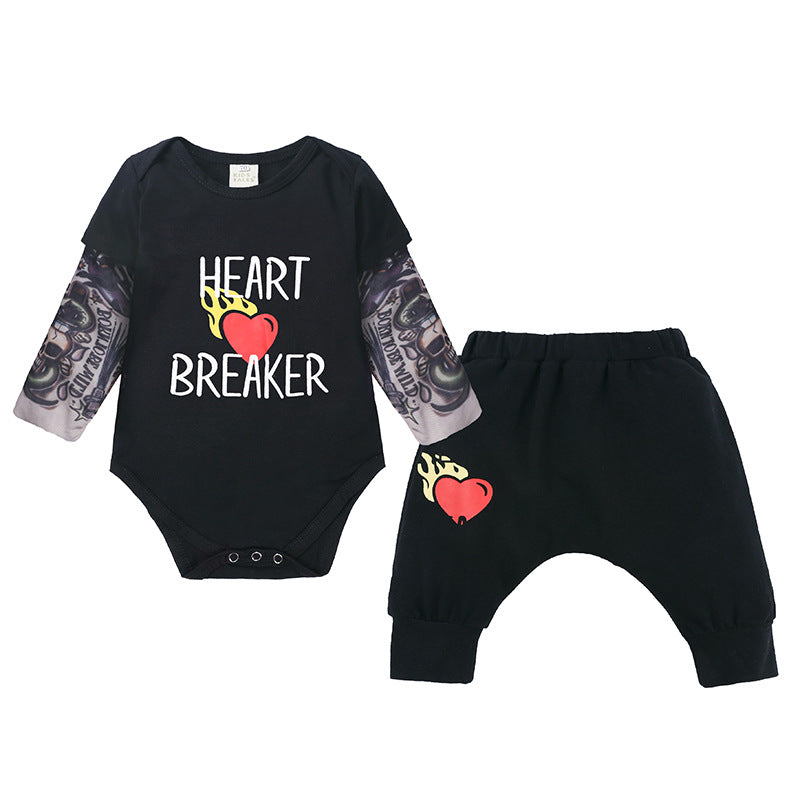 Baby Girl Suit Tattoo Arm Sleeve Wrap Fart Spring Sets 2 Pcs