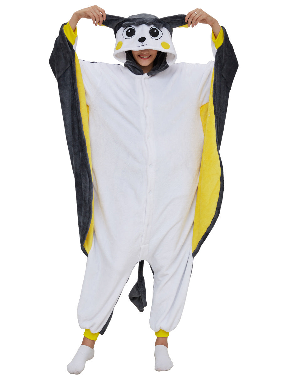 Family Matching Flannel Electric Flying Squirrel Cartoon Animal Pajamas