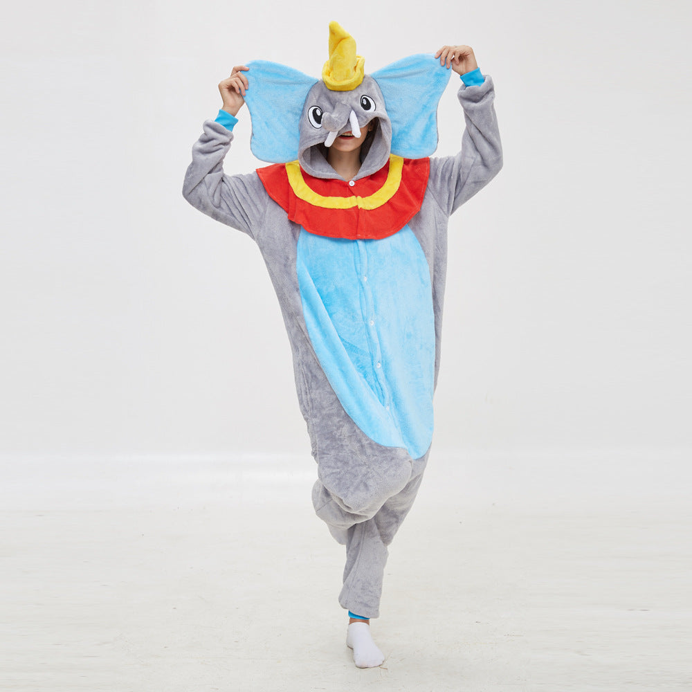 Family Matching Flying Elephant Cartoon Animal One-piece Pajamas