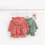 Baby Girl Lolita Dress Plaid Style Dress  2 Pcs