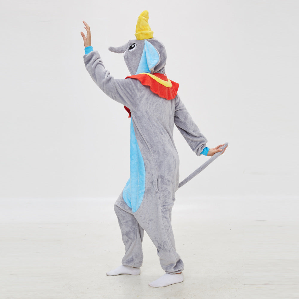 Family Matching Flying Elephant Cartoon Animal One-piece Pajamas